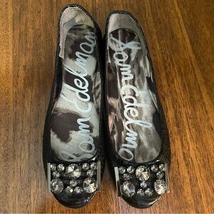 SAM EDELMAN Caper lace beige shoes rhinestones shoes flats Size 6M Slip On Shoes